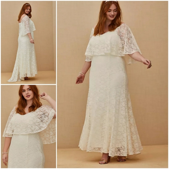🆕️ Host Pick-Ivory Lace Capelet Wedding Dress